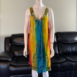 In gear tie dye beach dress